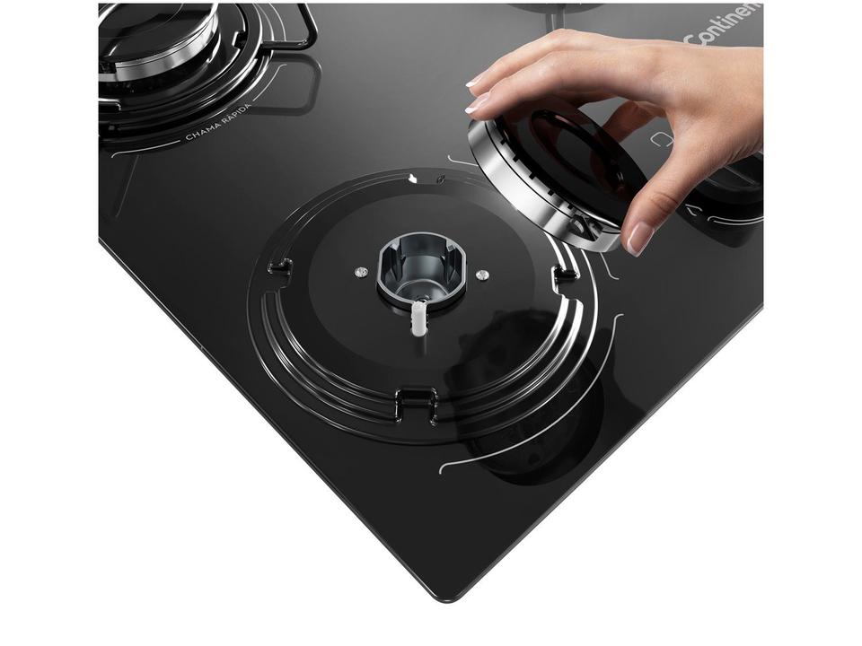 Cooktop 5 Bocas Continental a Gás GLP Preto - 5