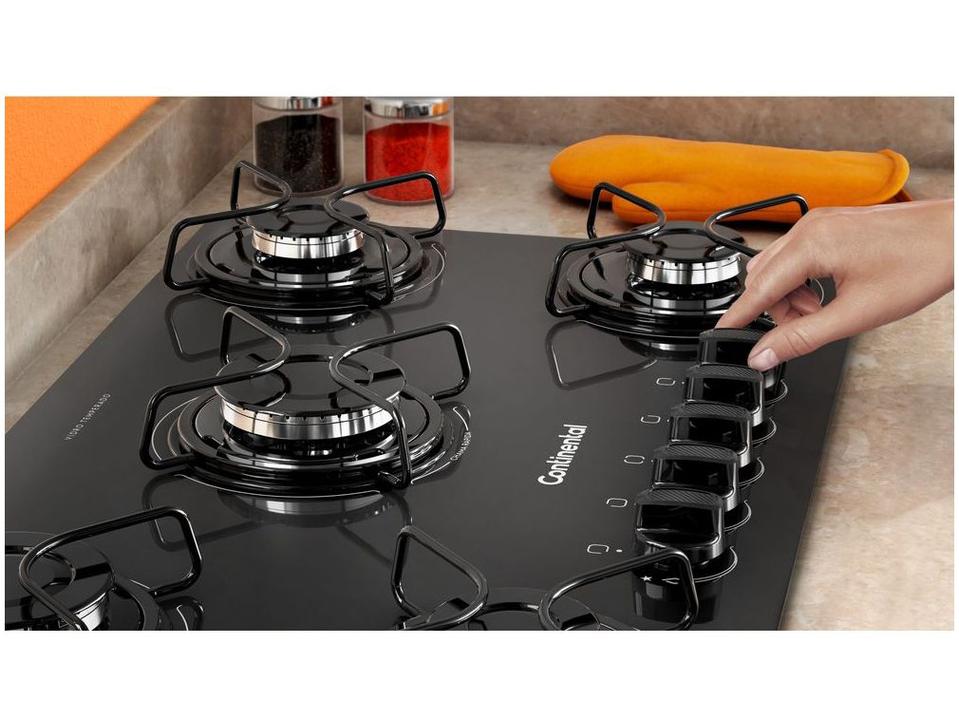 Cooktop 5 Bocas Continental a Gás GLP Preto - 1