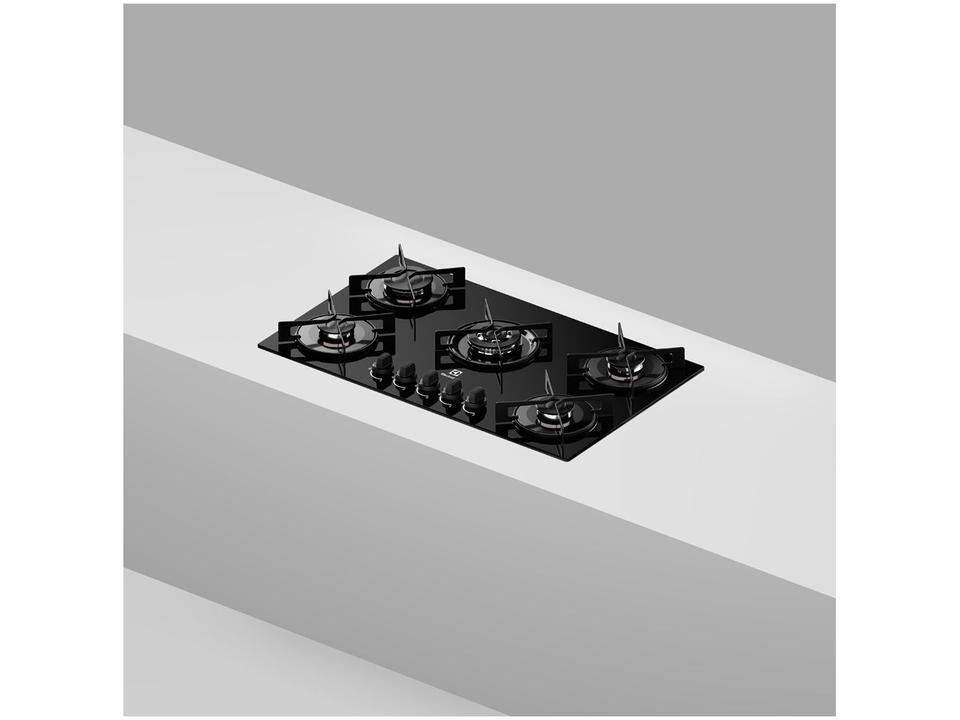 Cooktop 5 Bocas GLP Electrolux Tripla Chama Mesa de Vidro Preto Acendimento Automático Efficient KE5GT - 3