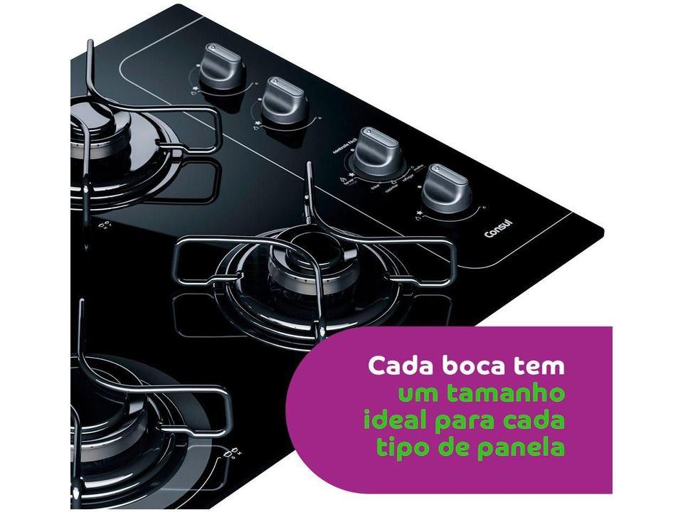 Cooktop Consul 4 Bocas com Grades Individuais Acendimento Automático Facilite CD060AE - 10