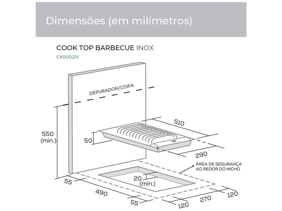 Cooktop Elétrico com Grelha Suggar Inox Barbecue - 7