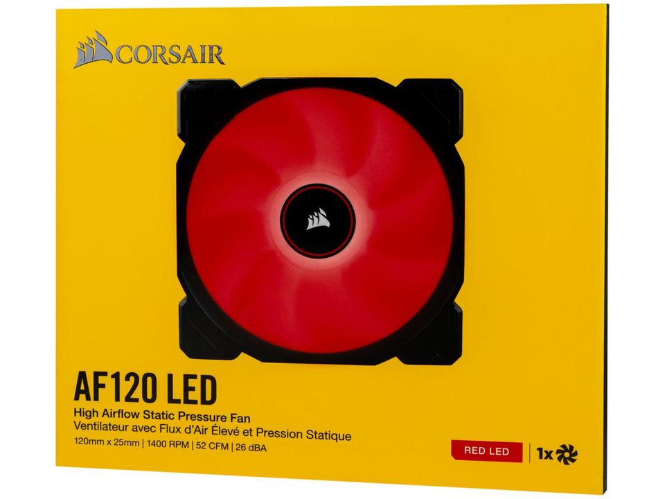 Cooler FAN LED Vermelho Corsair Air Series - AF120 - 5