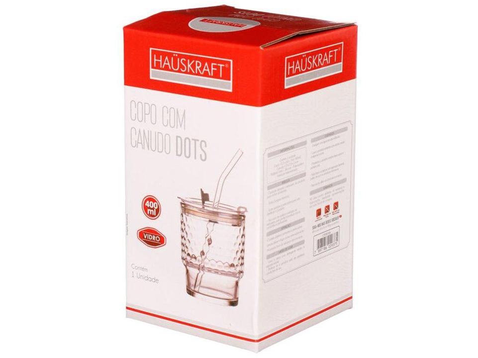 Copo de Vidro com Tampa Hauskraft Dots 400ml - 1