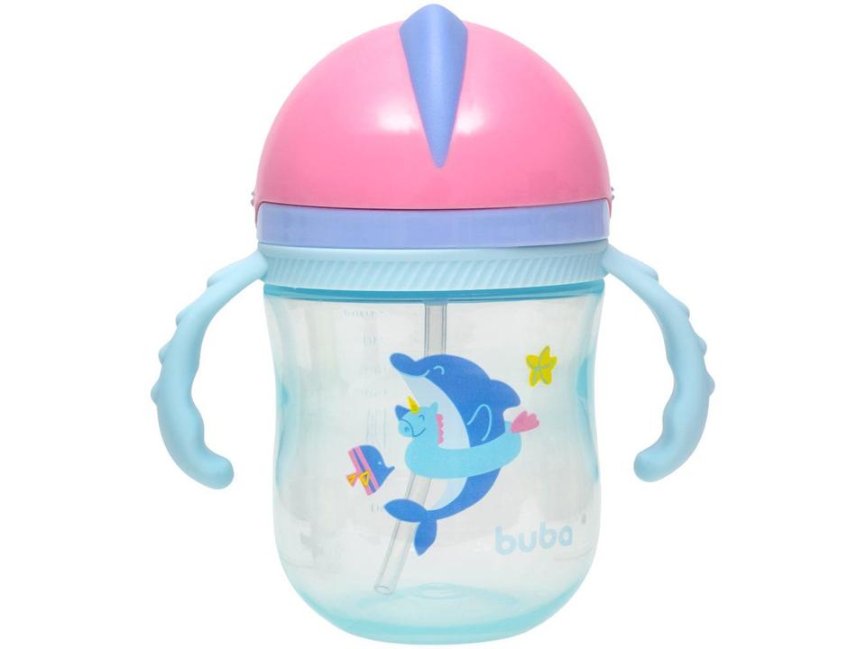 Copo Infantil com Alça e Canudo 240ml Buba Baleia - 1