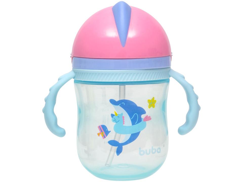 Copo Infantil com Alça e Canudo 240ml Buba Baleia - 1