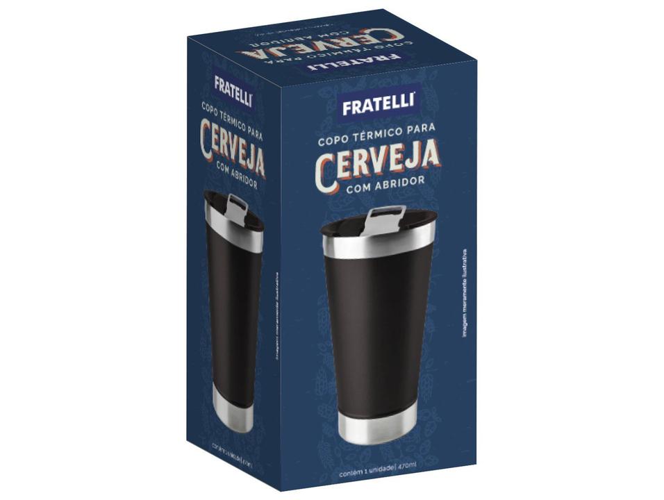 Copo Térmico Fratelli para Cerveja Premium Verde 400ml com Tampa e Abridor - 4