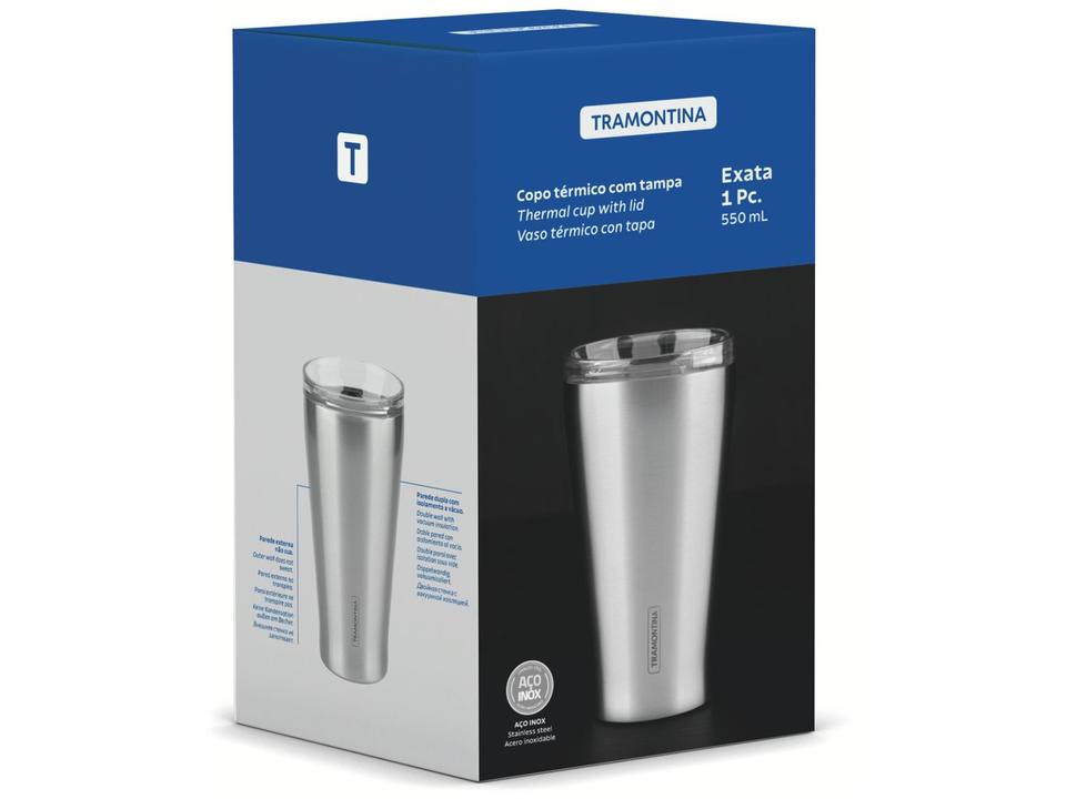 Copo Térmico Parede Dupla com Tampa Tramontina Exata 61646535 550ml - 4
