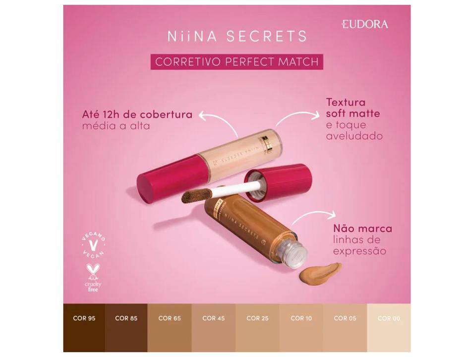 Corretivo Líquido Eudora Niina Secrets Perfect Match Cor 45 10ml - 1