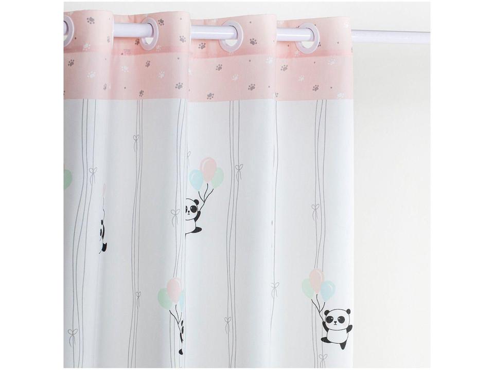 Cortina Corta-Luz Infantil Santista Branca  - Londres Panda 2,80x1,80m - 3