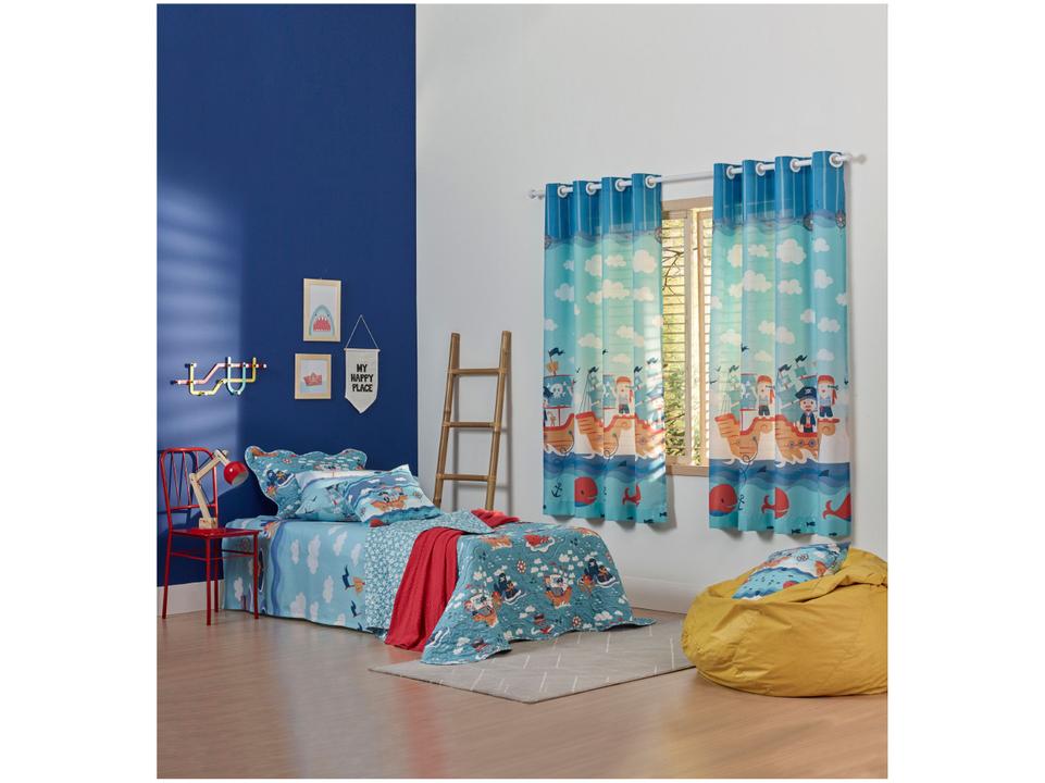 Cortina Infantil Santista Azul Londres Pirata - 2