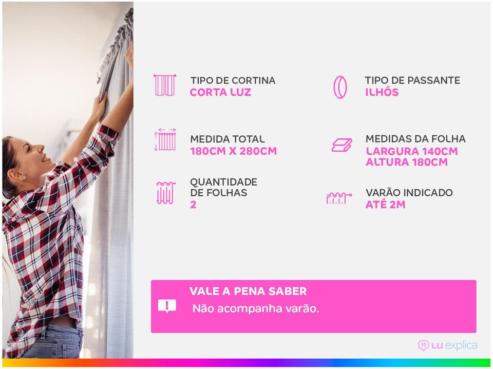 Cortina Infantil Santista Branca Londres Teddy - 2,80x1,80m - 1