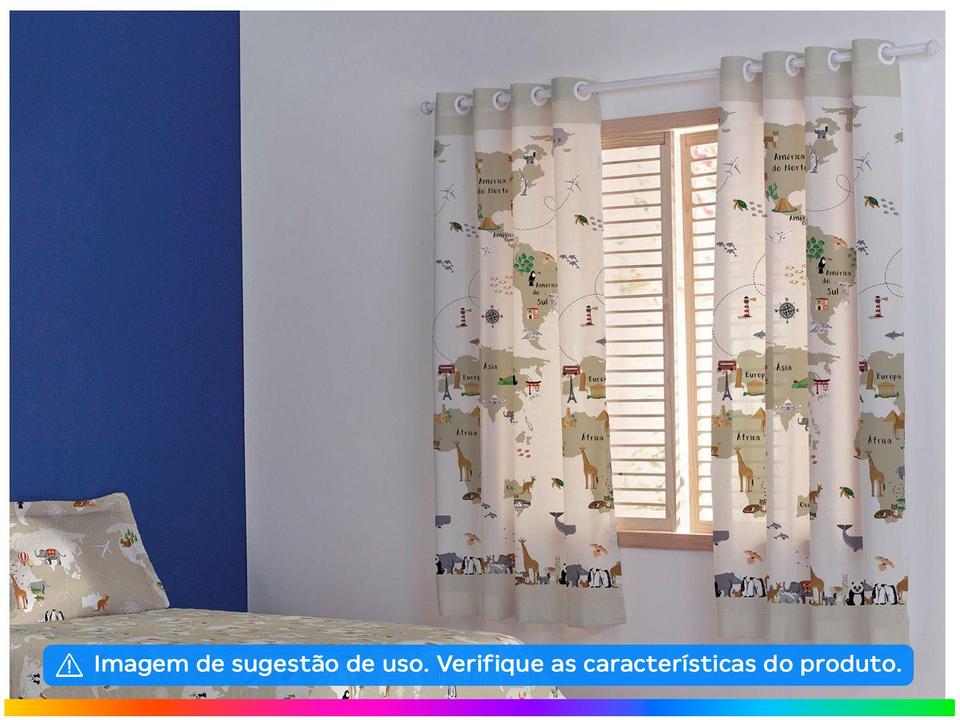 Cortina Infantil Santista Londres Maps - 1,80x2,80m - 2