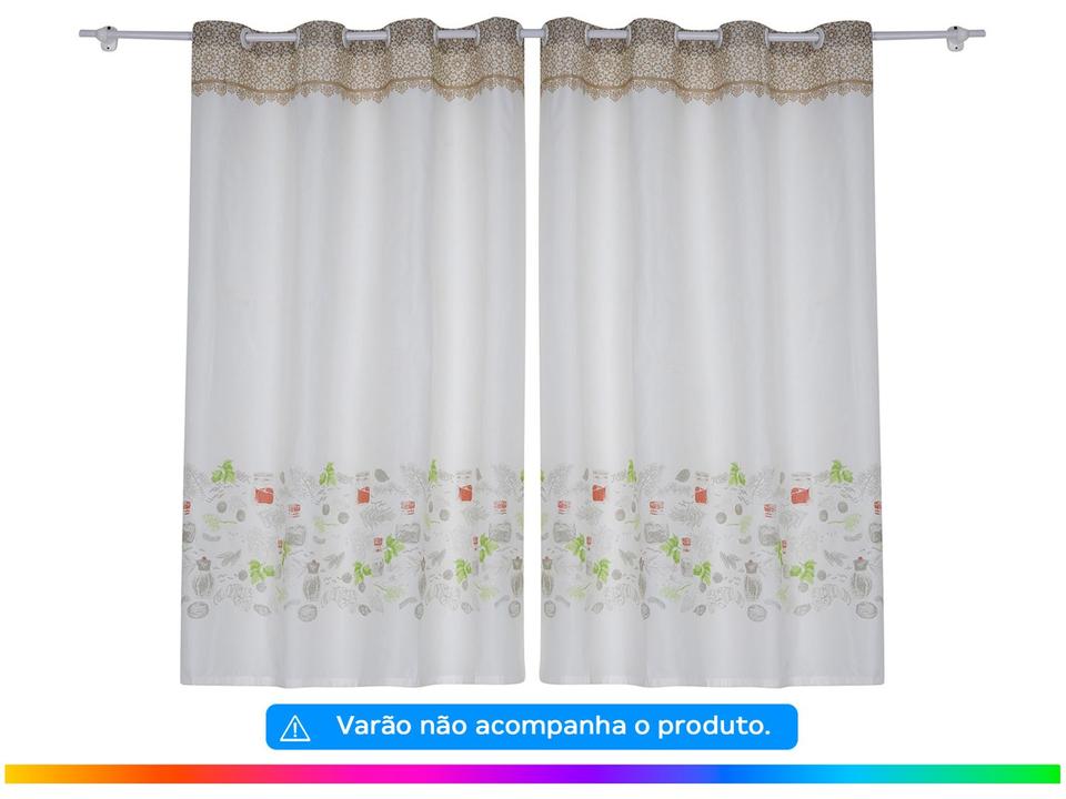 Cortina para Cozinha Sultan Branco e Bege - 2