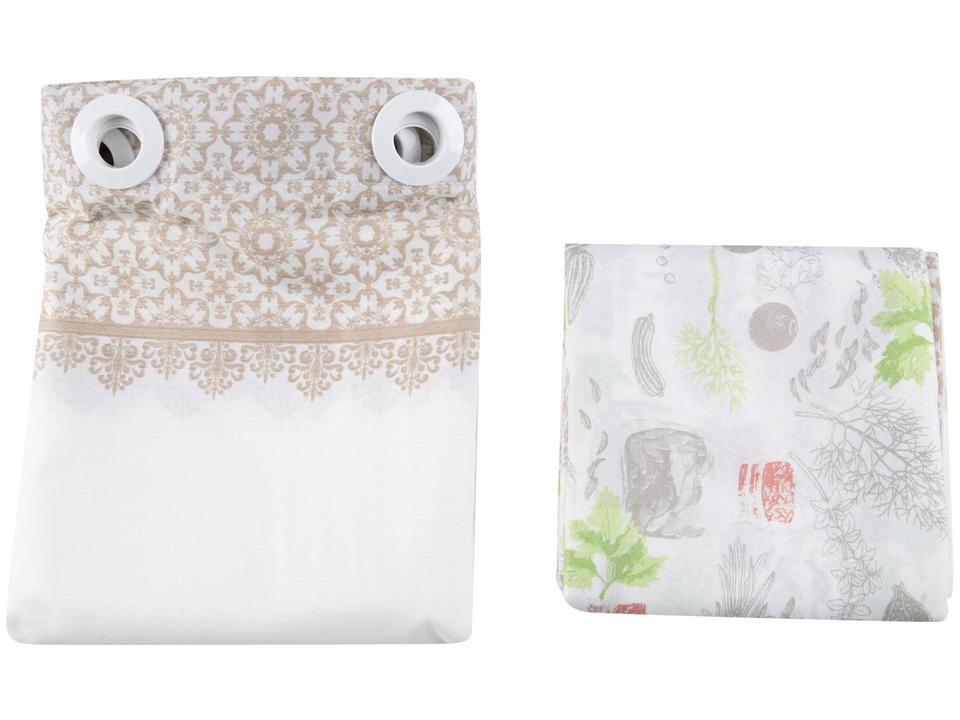 Cortina para Cozinha Sultan Branco e Bege - 1