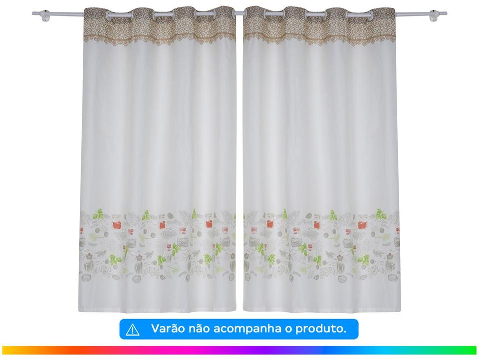 Cortina para Cozinha Sultan Branco e Bege - 2