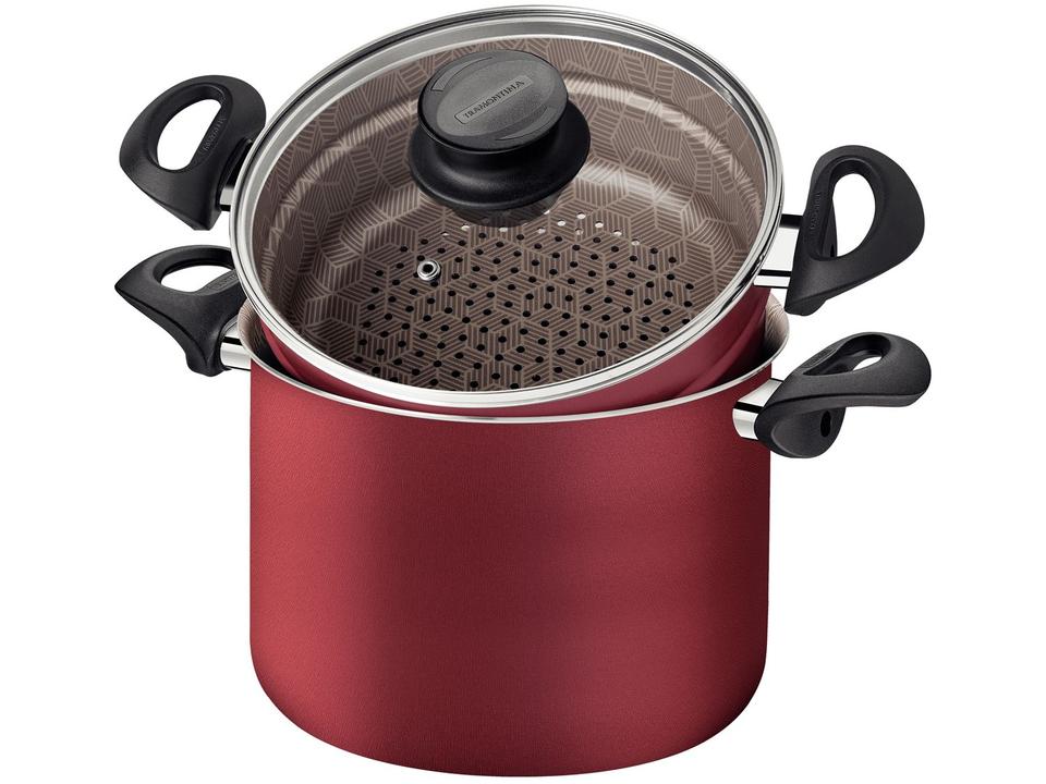 Cozi Vapore Tramontina de Alumínio 22cm Vermelha - 1