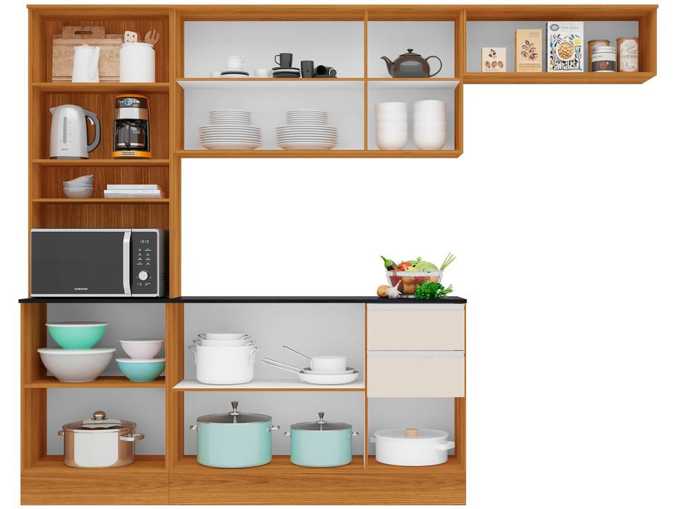 Cozinha Compacta Poliman Móveis Paris com Balcão 9 Portas 2 Gavetas - 4