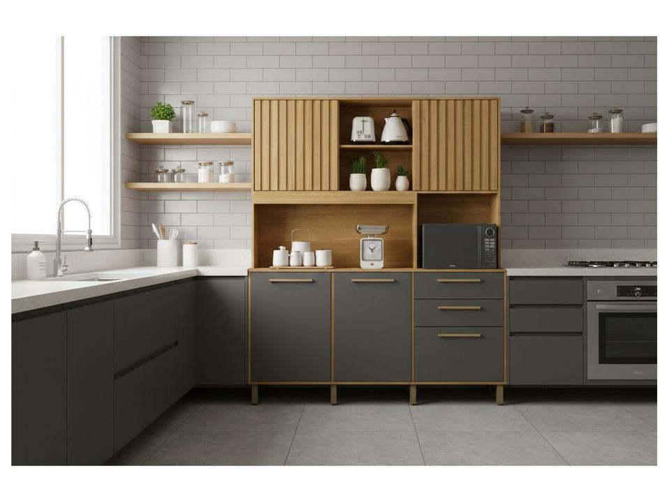 Cozinha Compacta Valdemóveis Diamante 5 Portas 2 Gavetas - 3