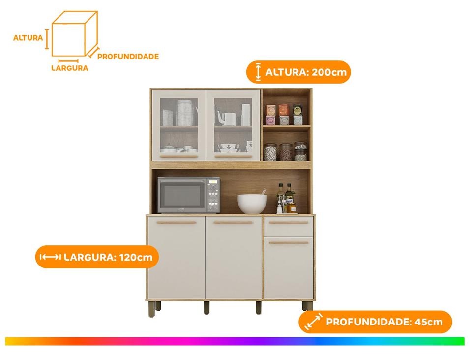Cozinha Compacta Valdemóveis Rubi 5 Portas 1 Gaveta - 2