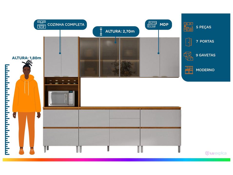 Cozinha Completa Itatiaia Lumina MDF 7 Portas 9 Gavetas - 1