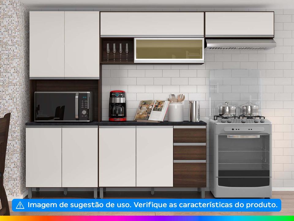 Cozinha Completa Poliman Móveis Evidence Nicho - para Micro-ondas 7 Portas - 2