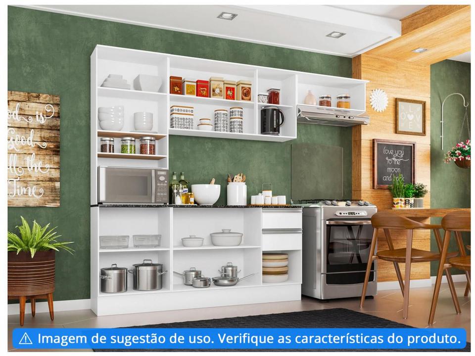 Cozinha Completa Poliman Móveis Paris - com Balcão Nicho para Forno ou Micro-ondas - 3