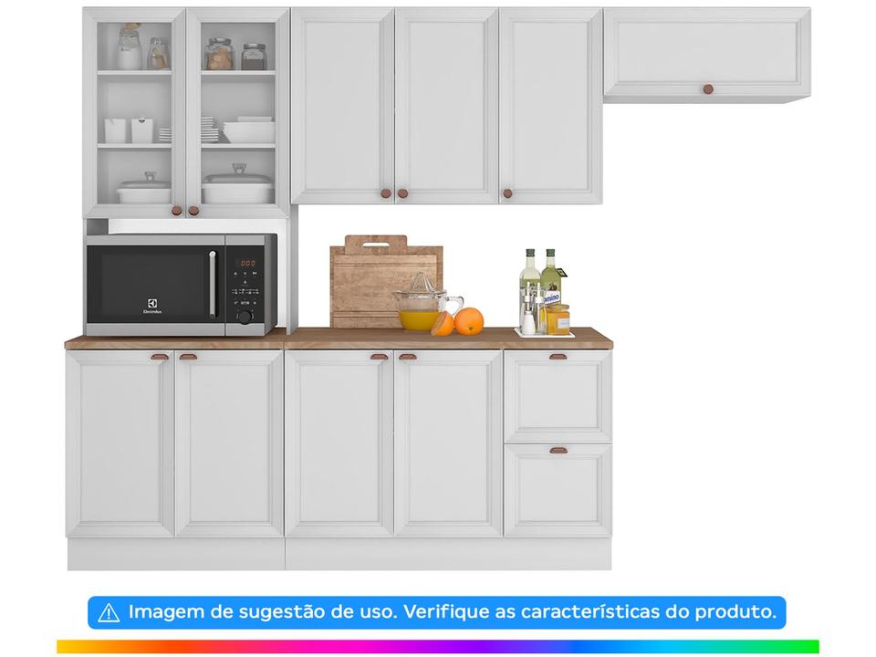 Cozinha Completa Poliman Móveis Unna com Balcão - com Nicho para Micro-ondas 10 Portas 2 Gavetas - 1
