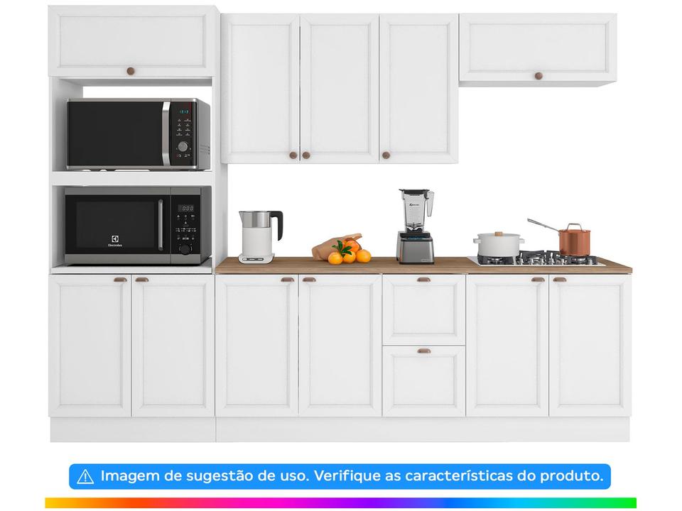 Cozinha Completa Poliman Móveis Unna com Balcão - com Nicho para Micro-ondas 11 Portas 2 Gavetas - 2