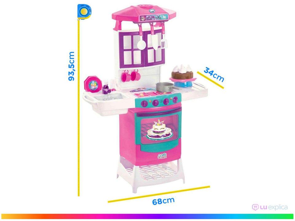 Cozinha Infantil Meg Doll Emite Som e Luzes - Sai Água Magic Toys - 2