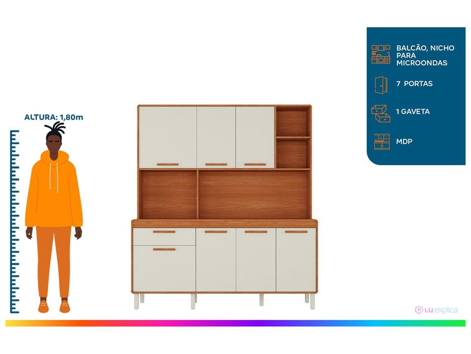 Cozinha Modulada Itatiaia Dunas com Balcão 7 Portas 1 Gaveta - 1