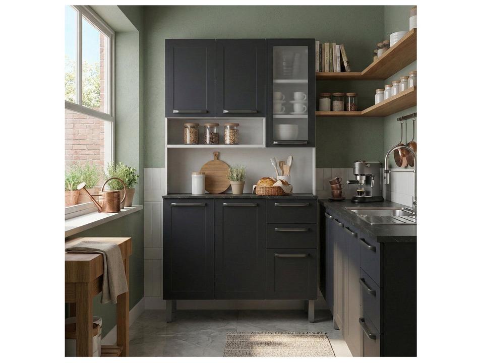 Cozinha Modulada Itatiaia Florença com Balcão 6 Portas 2 Gavetas Aço - 4