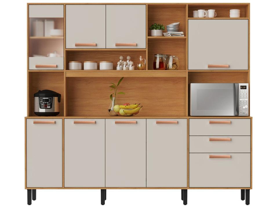 Cozinha Modulada Itatiaia Nápoles com Balcão Nicho para Micro-ondas 8 Portas 3 Gavetas - 8