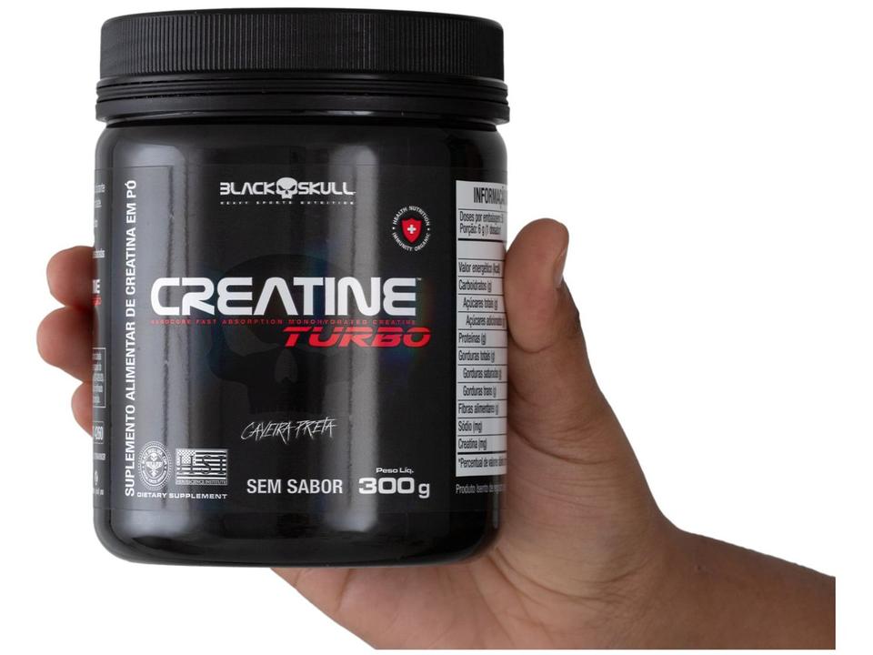 Creatina Mono-hidratada Black Skull Turbo em Pó 300g sem Sabor - 4