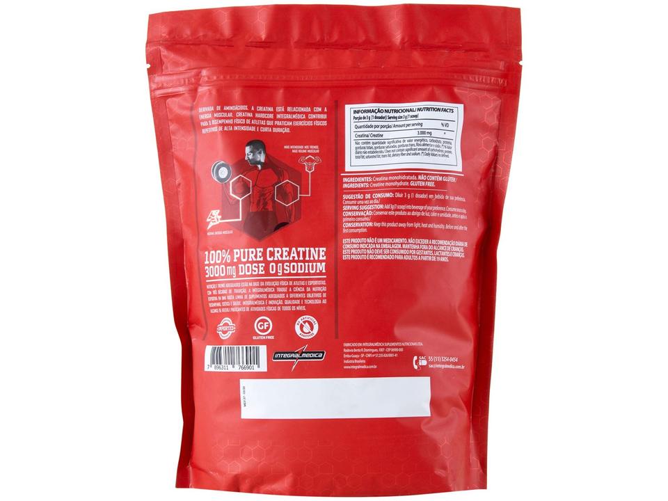 Creatina Mono-hidratada Integralmédica Hardcore em Pó 1kg Neutro Natural - 2