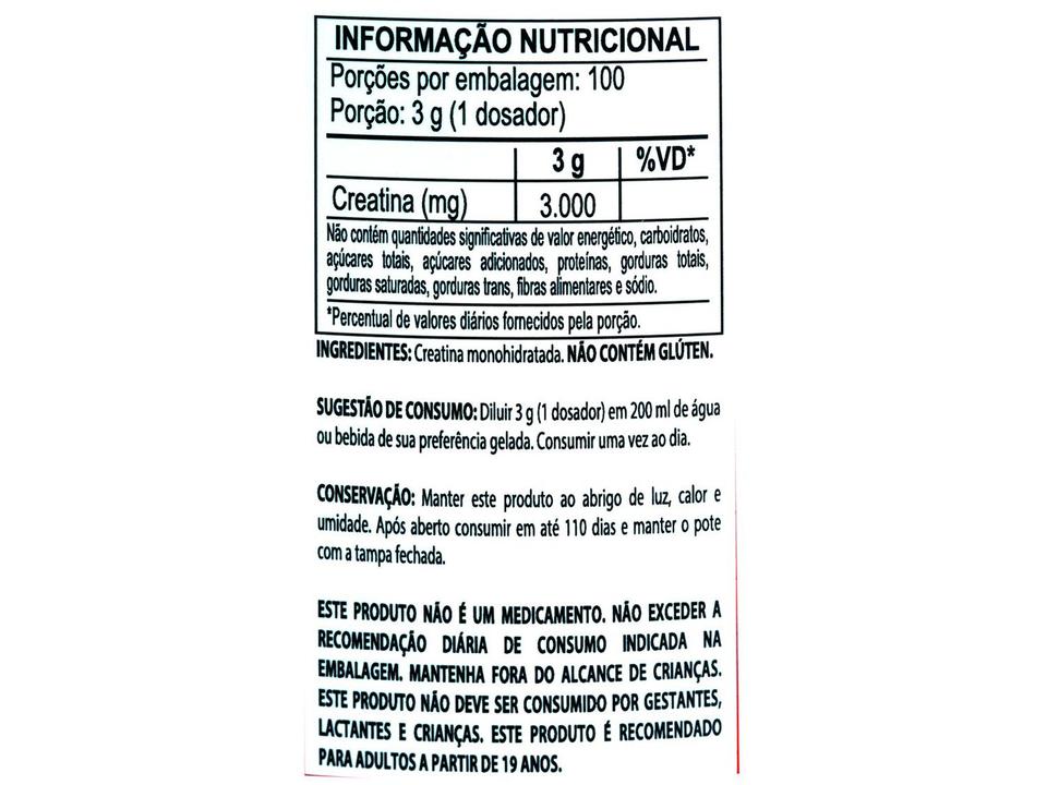 Creatina Mono-hidratada Integralmédica Hardcore em Pó 300g sem Sabor - 4
