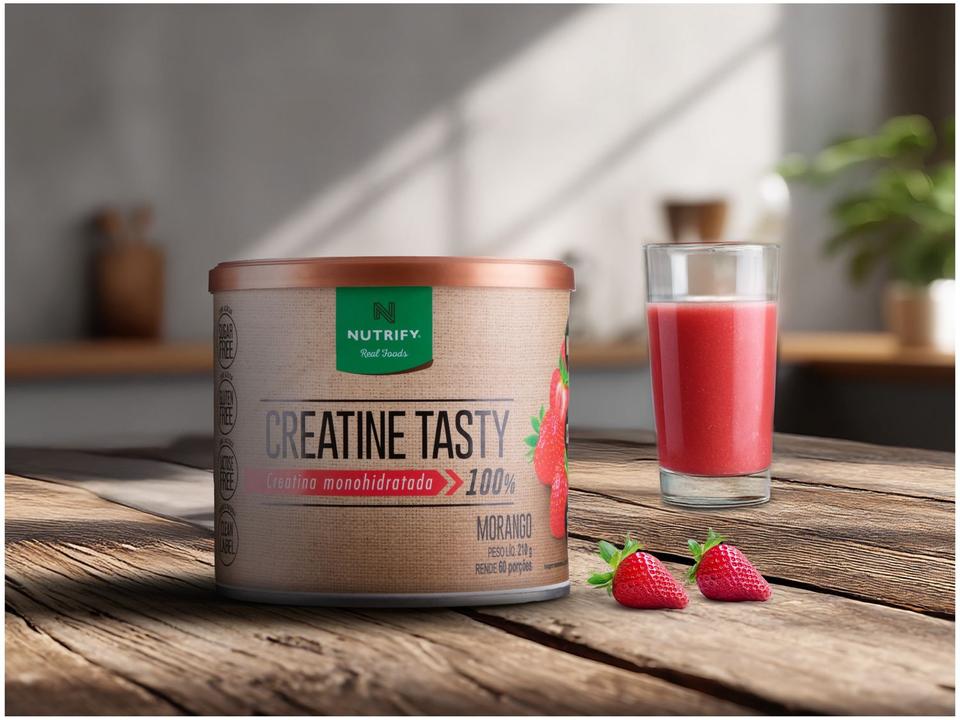 Creatina Mono-hidratada Nutrify Tasty em Pó 210g Morango - 1