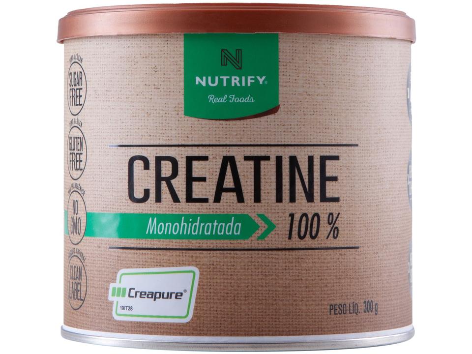 Creatina Monohidrata Nutrify Real Foods Creatine - em Pó 300g Natural e Vegana