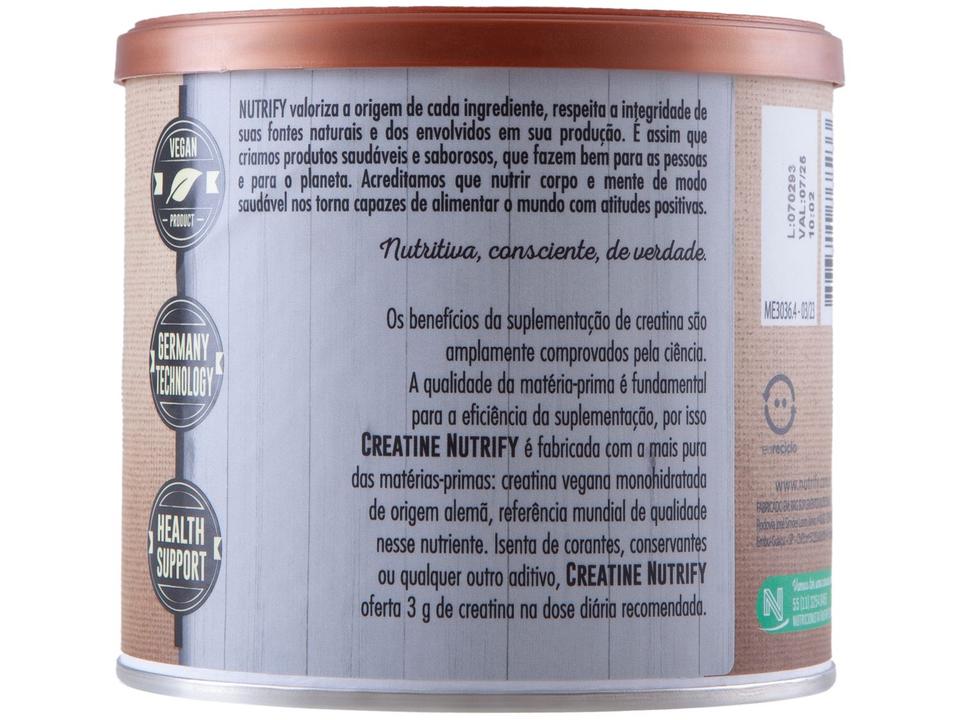 Creatina Monohidratada Nutrify Real Foods Creatine em Pó 300g Natural e Vegana - 5