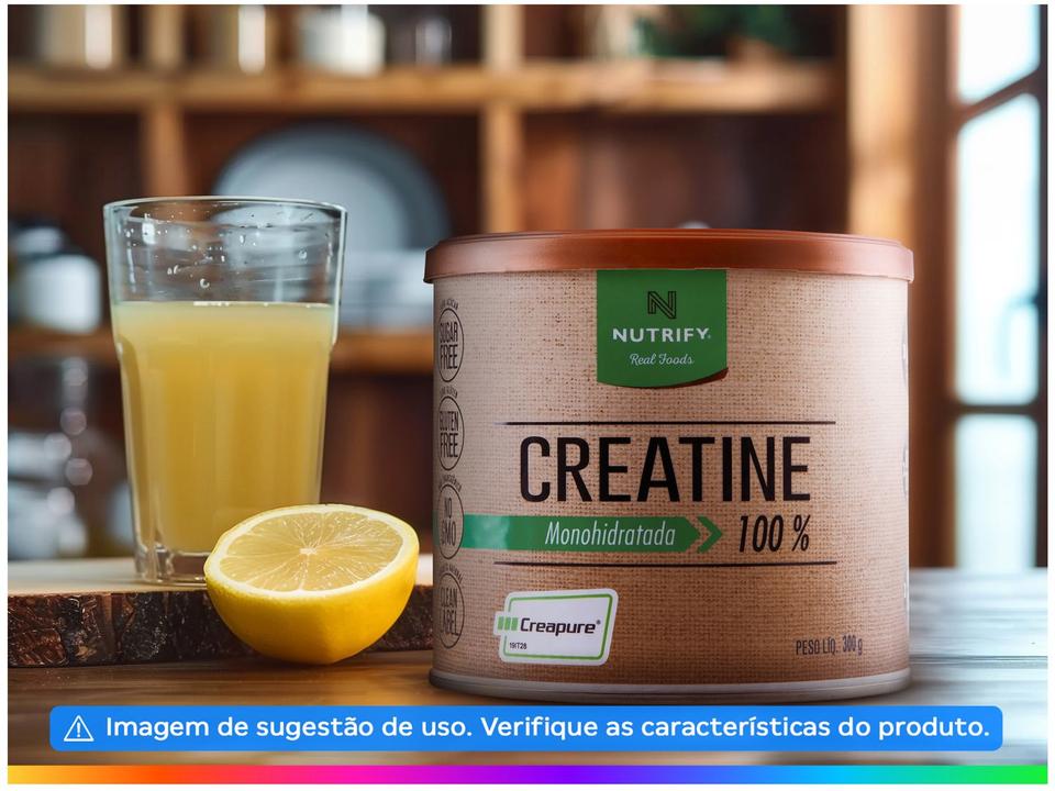 Creatina Monohidratada Nutrify Real Foods Creatine em Pó 300g Natural e Vegana - 3
