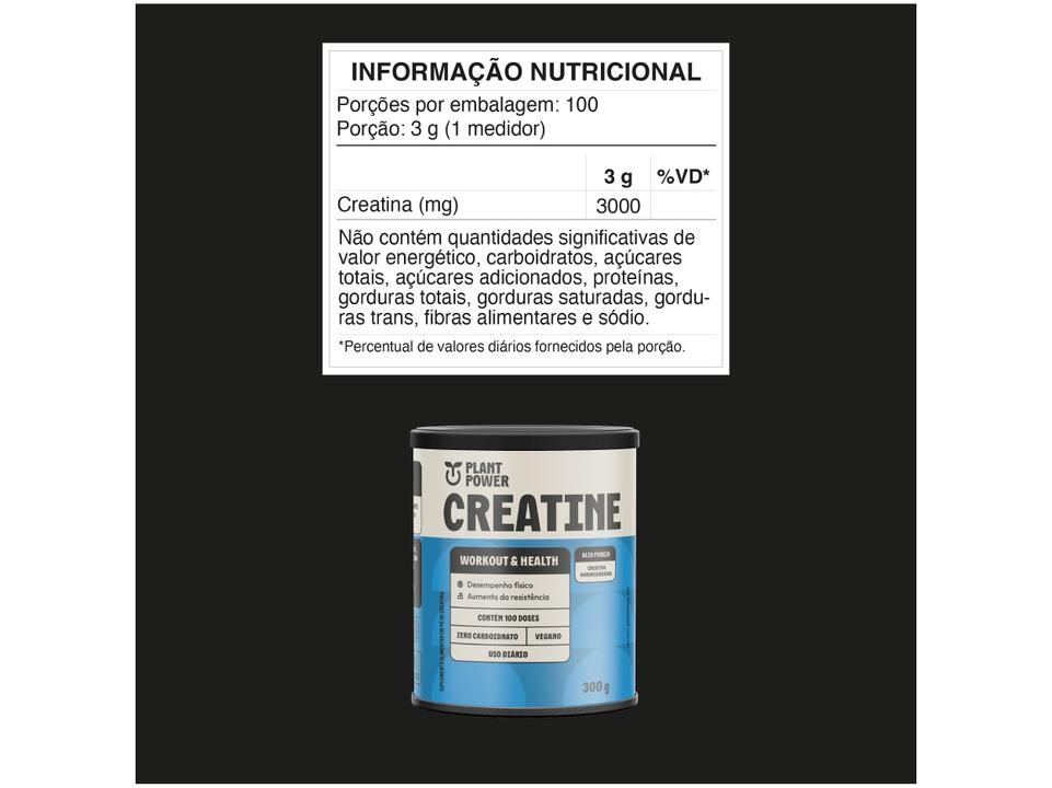 Creatina Monohidratada Plant Power em Pó Pote 300g - 2