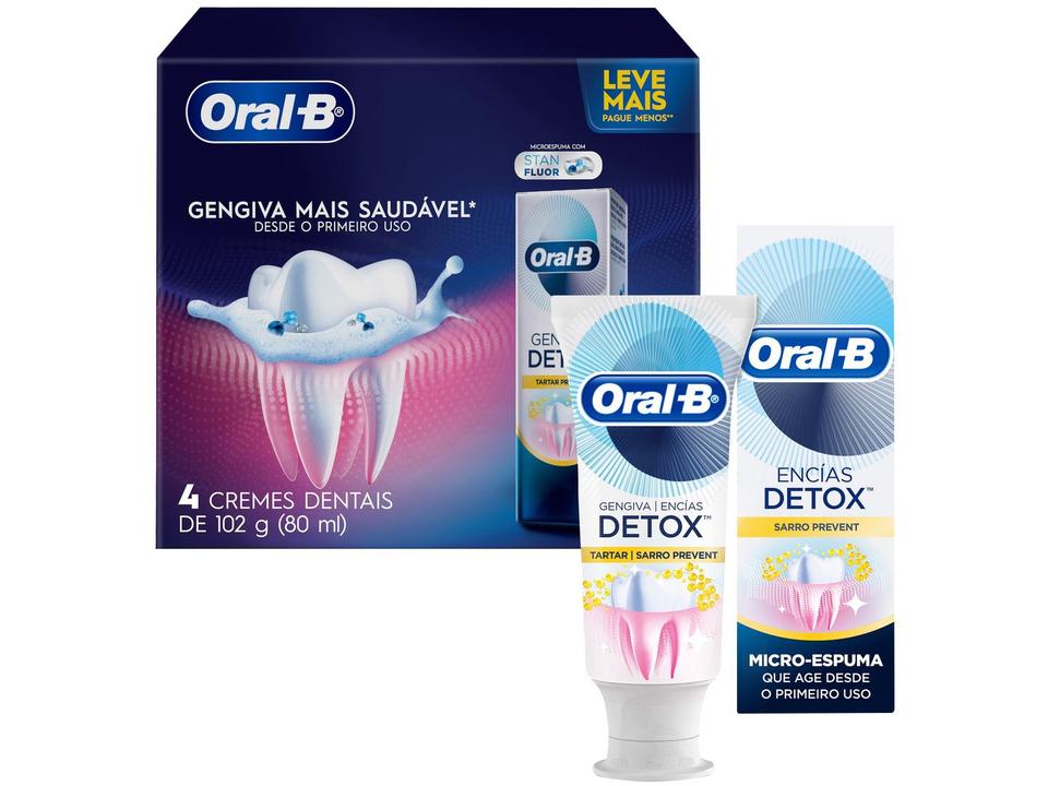Creme Dental Oral-B Gengiva Detox 4 Unidades