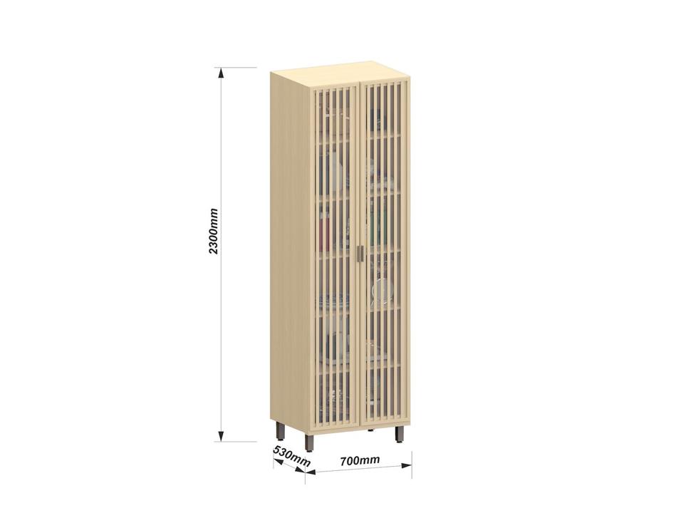 Cristaleira 2 Portas 5 Prateleiras Carvalho Luciane Athenas - 1