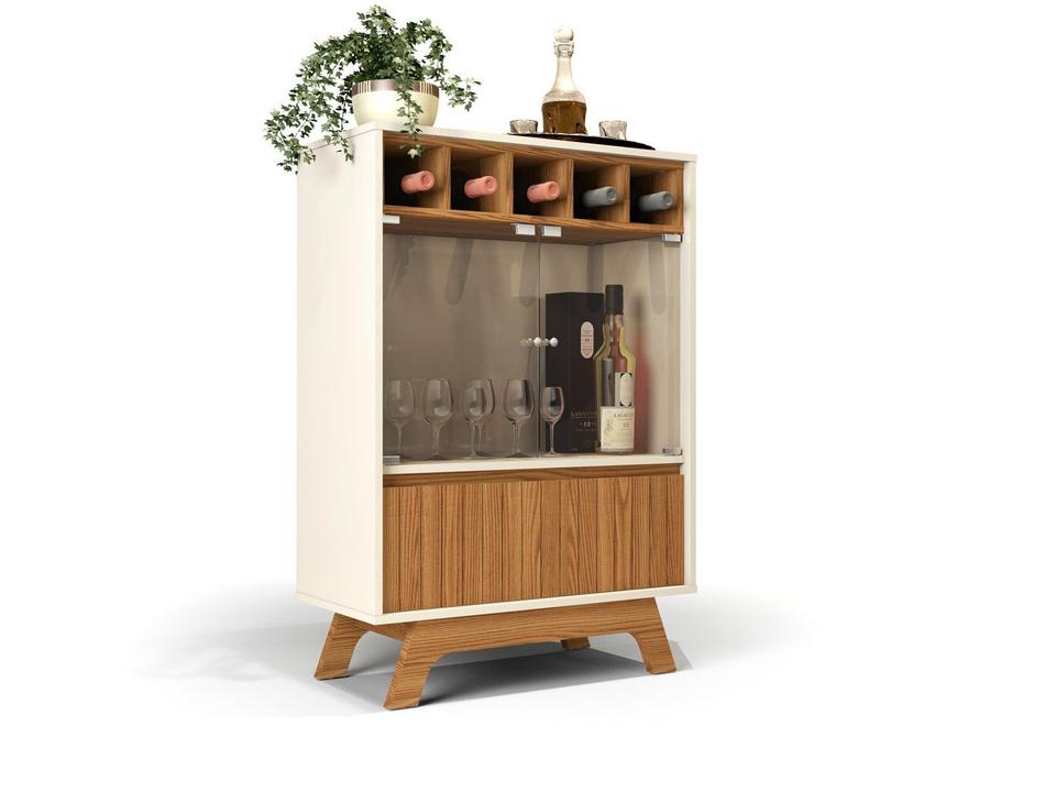 Cristaleira 3 Portas Carvalho nobre/Off White - 2