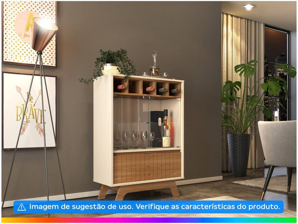 Cristaleira 3 Portas Carvalho nobre/Off White - 1