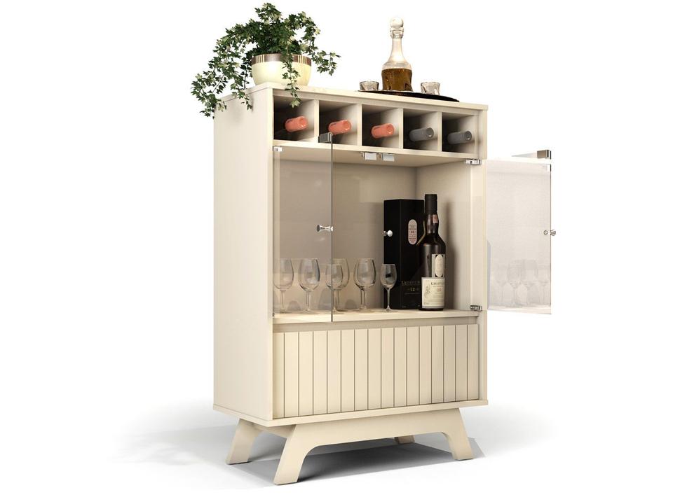 Cristaleira 3 Portas Off White DJ Móveis Tulipa - 3