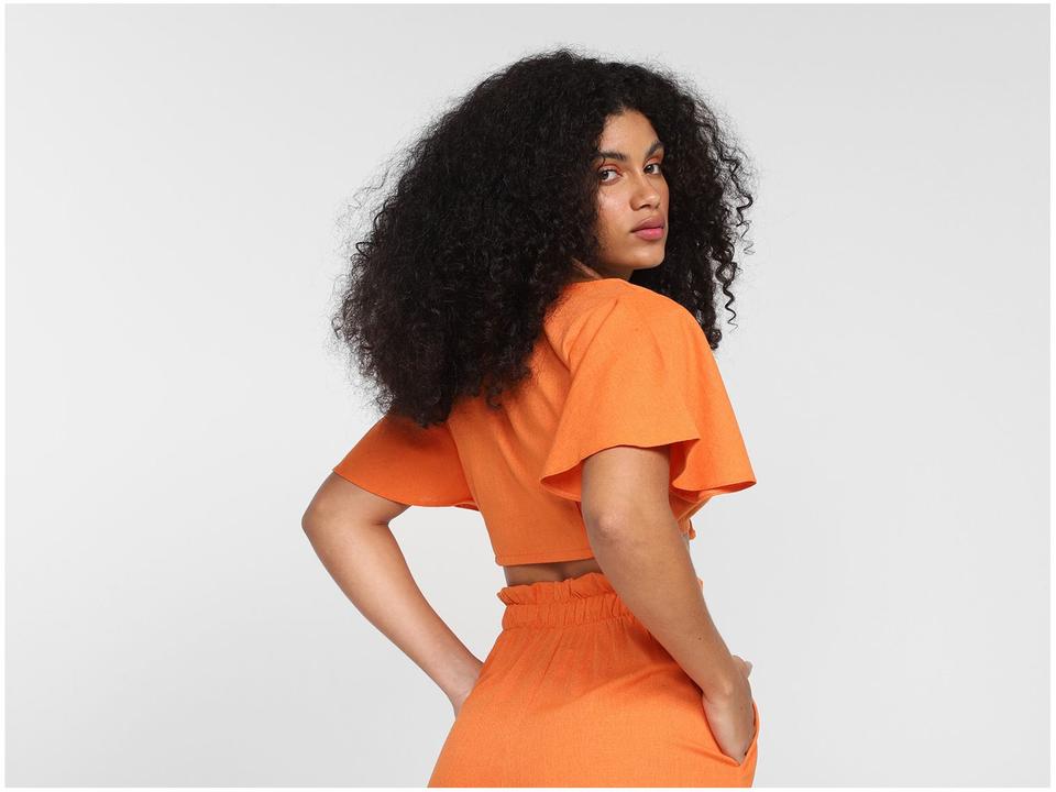 Cropped Vista Magalu Manga Ampla Nó Decote - 6