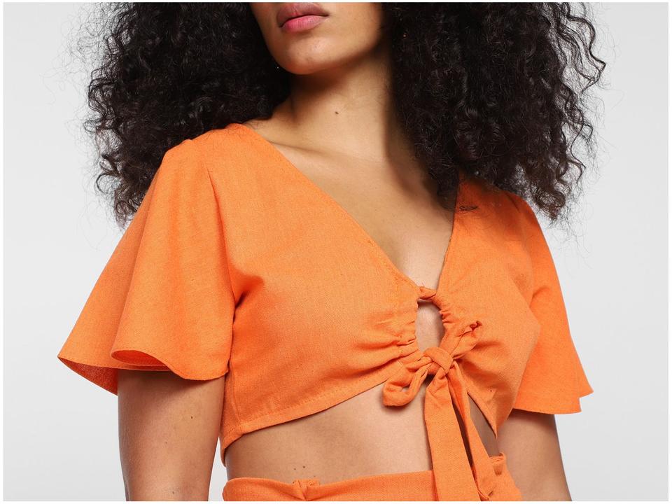 Cropped Vista Magalu Manga Ampla Nó Decote - 7