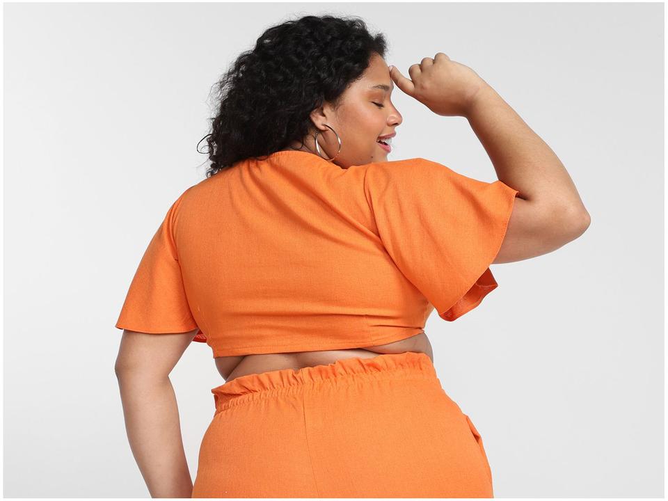 Cropped Vista Magalu Manga Ampla Nó Decote - 2