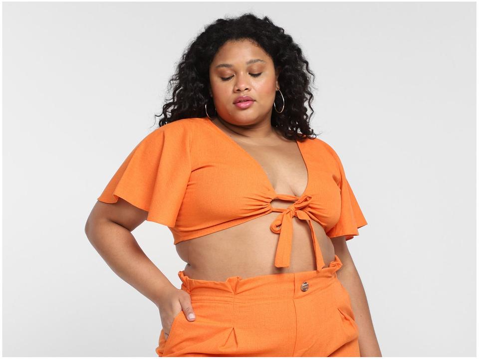 Cropped Vista Magalu Manga Ampla Nó Decote - 1