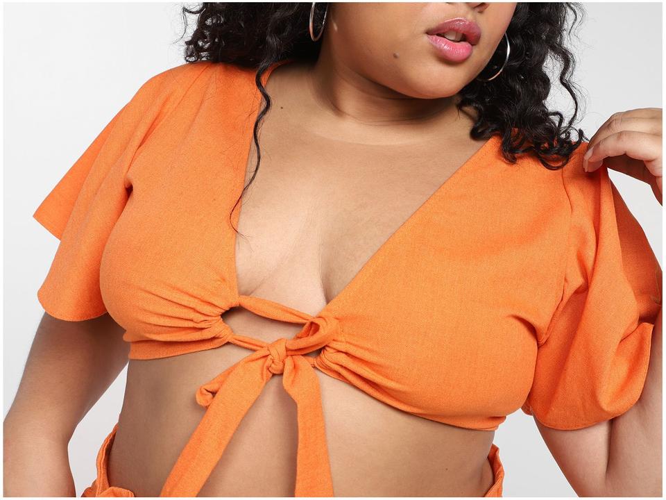 Cropped Vista Magalu Manga Ampla Nó Decote - 3